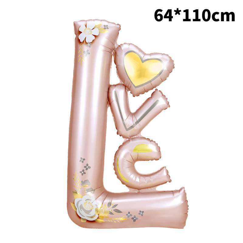 Valentine Theme Rose Gold Conjoined Love Shape Foil Balloon