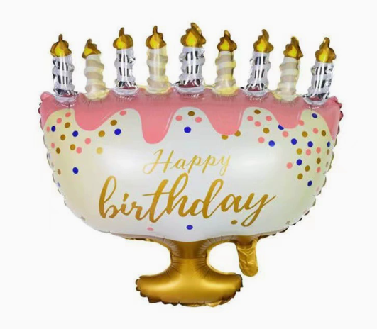 Wine Glass Birthday Cake Shape Foil Balloon