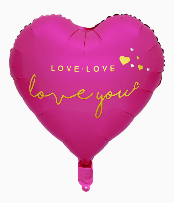 Valentine Theme Hot Pink Heart Shape Foil Balloon