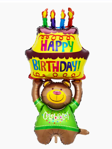 Standing Cake Bear Shape Foil Balloon