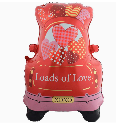 Valentine Theme Standing Valentine's Day Car Shape Foil Balloon