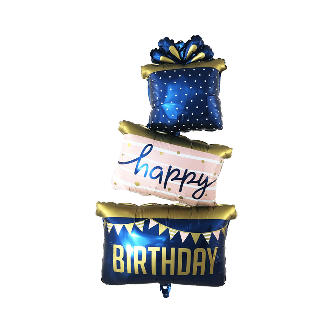Three-layer English gift Box Shape Foil Balloon