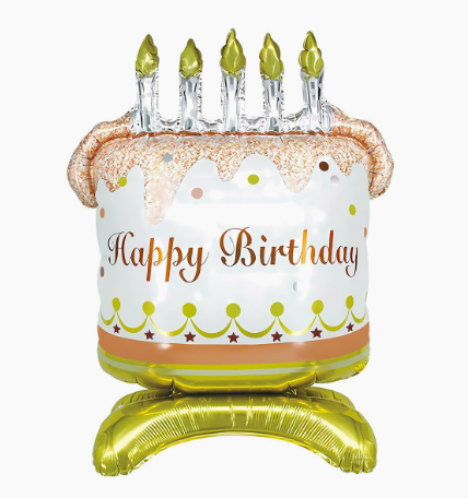 Standing Birthday Cake Shape Foil Balloon