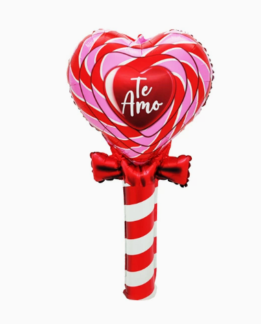 Valentine Theme Spanish Love Lollipop Shape Foil Balloon