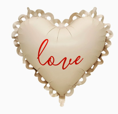 Valentine Theme Beige Heart Shape Foil Balloon