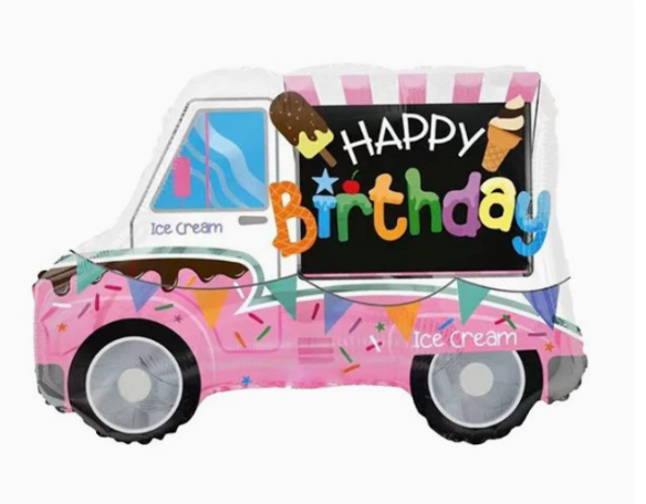Birthday Ice Cream Car Shape Foil Balloon