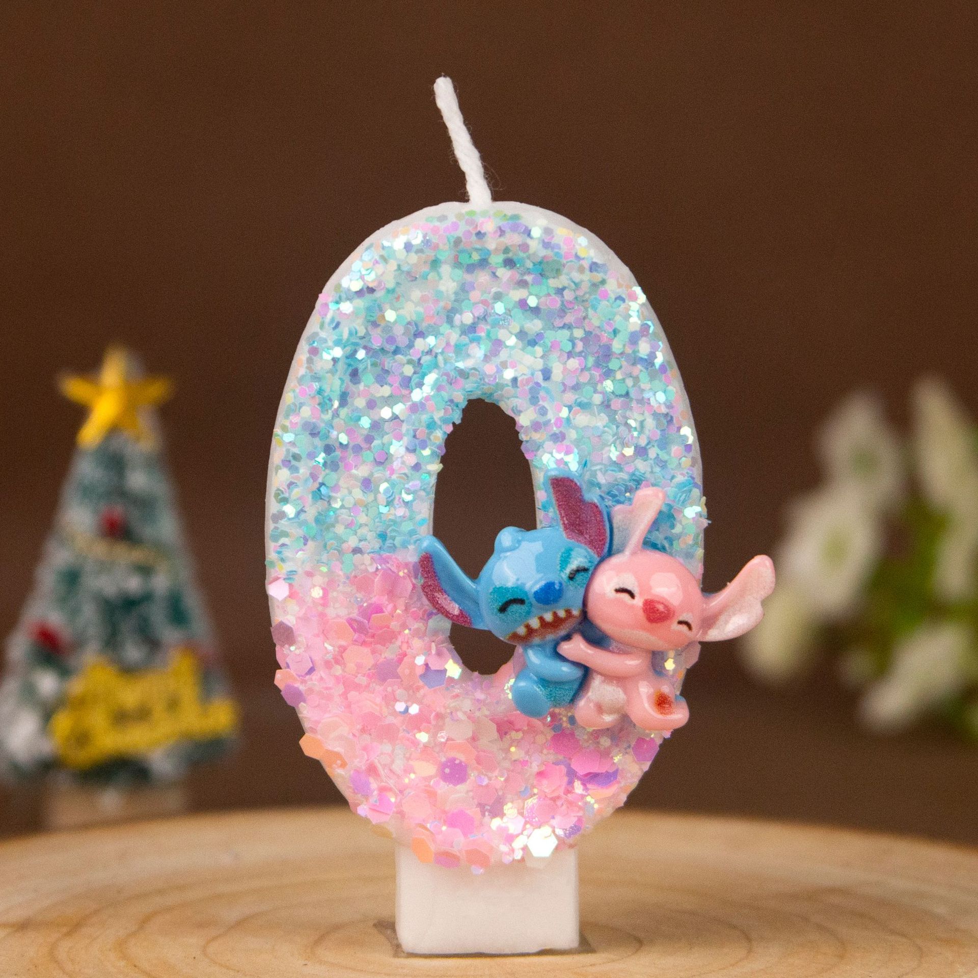Cartoon Character Glitter Number Birthday Candles for Party Decoration