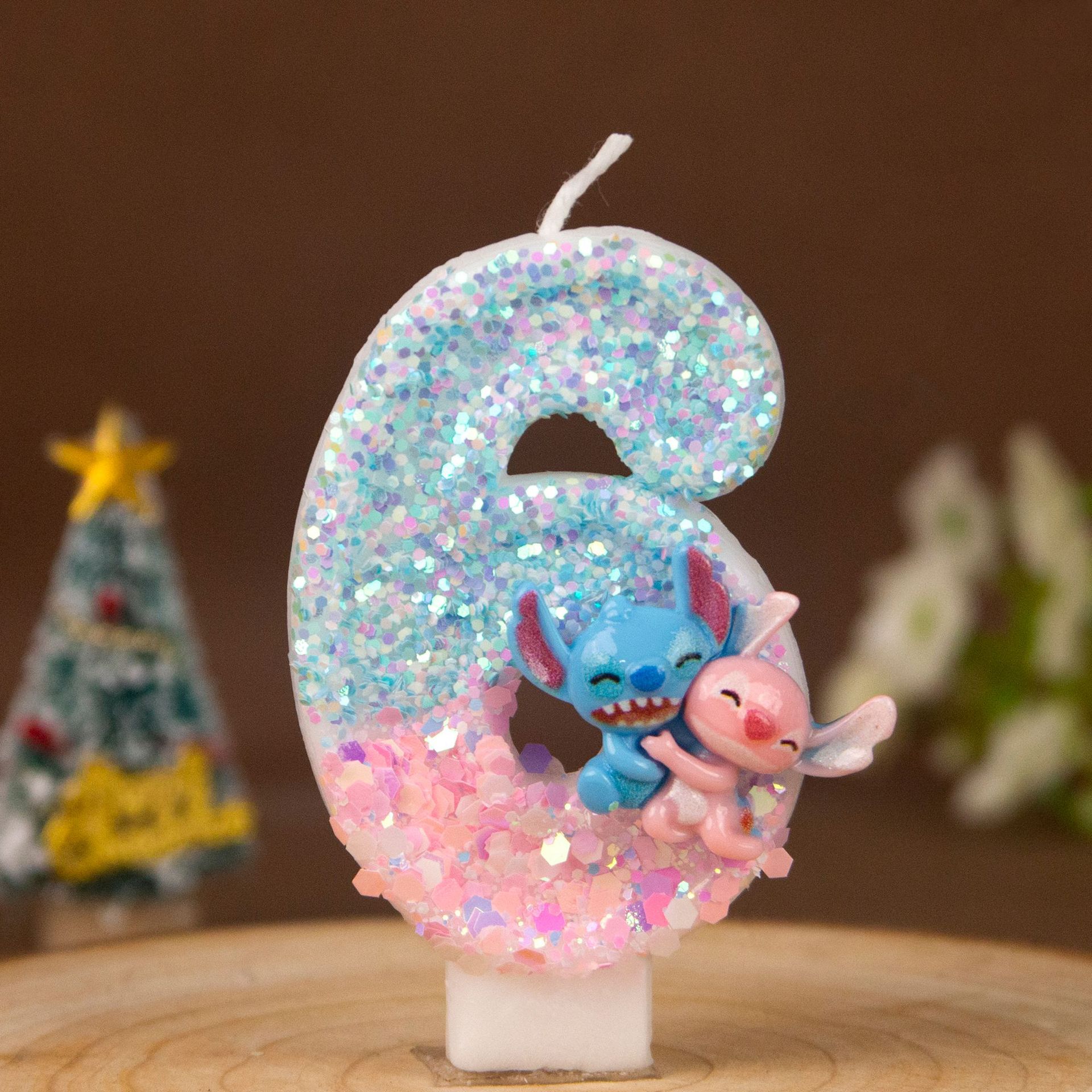 Cartoon Character Glitter Number Birthday Candles for Party Decoration