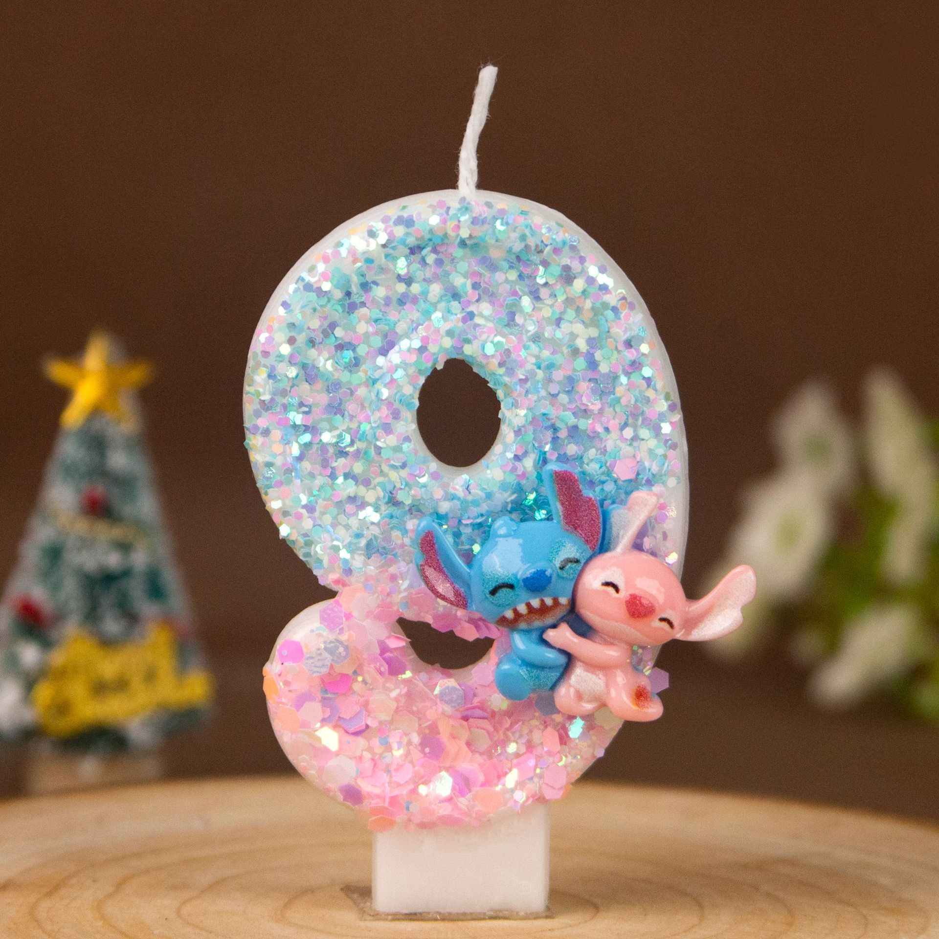 Cartoon Character Glitter Number Birthday Candles for Party Decoration
