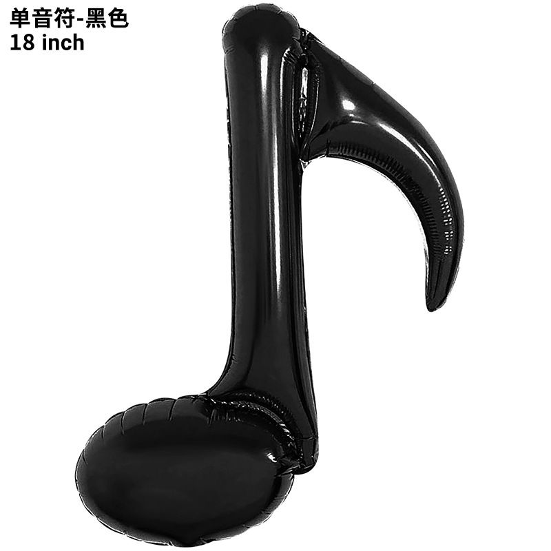 18 inch Black Single Note Foil Balloon