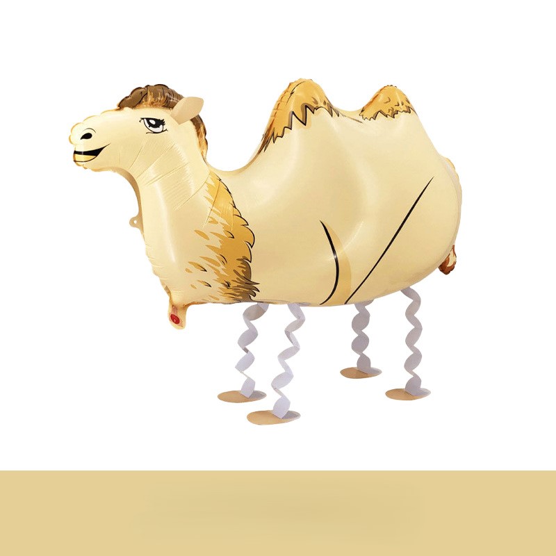 Ground Walking Creamy White Camel Shaped Foil Balloon