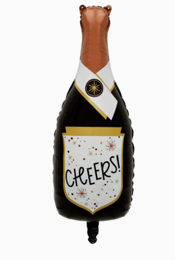Cheers New Year Wine Bottle Shaped Foil Balloon