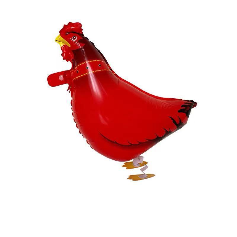Ground Walking Rooster Shaped Foil Balloon