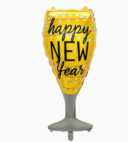 Golden New Year's Goblet Shaped Foil Balloon