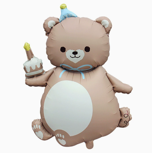 Birthday Bear with Cake Shape Foil Balloon