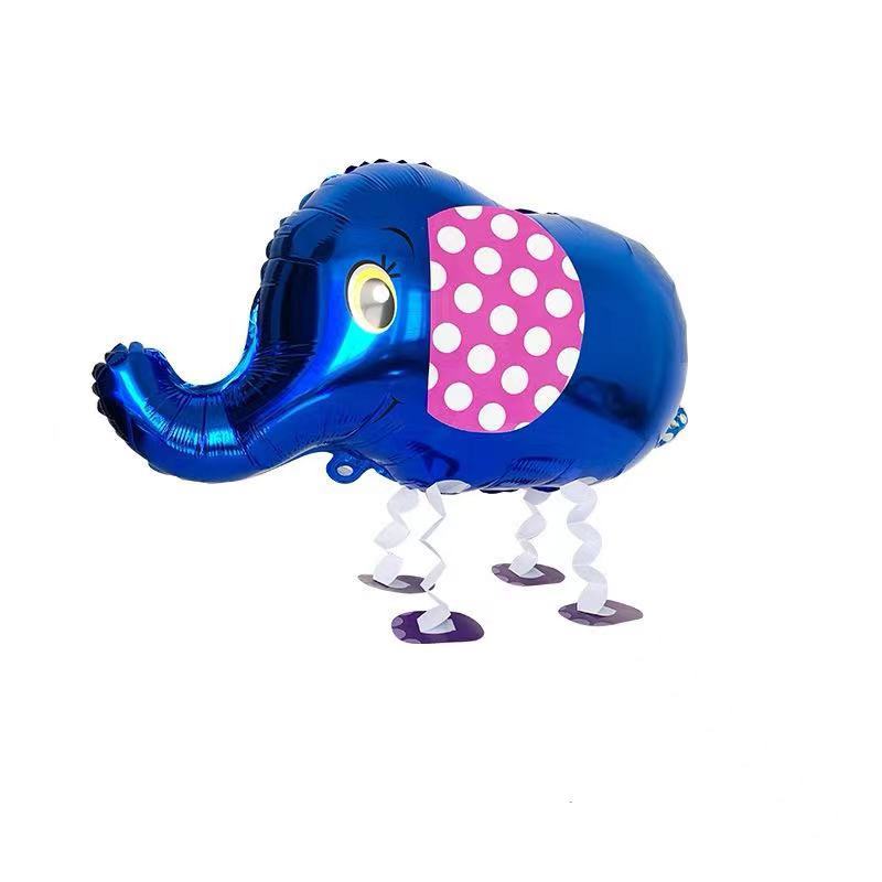 Ground Walking Blue Elephant Shaped Foil Balloon