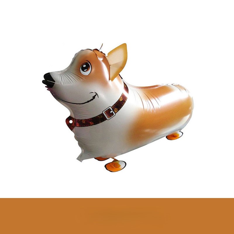 Ground Walking Welsh Corgi Shaped Foil Balloon