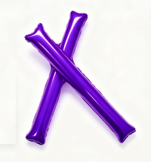 Long Purple Cheer Stick Foil Balloon