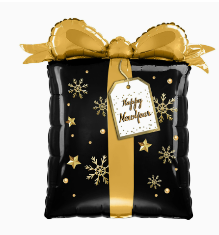 New Year Gift Box Shaped Foil Balloon