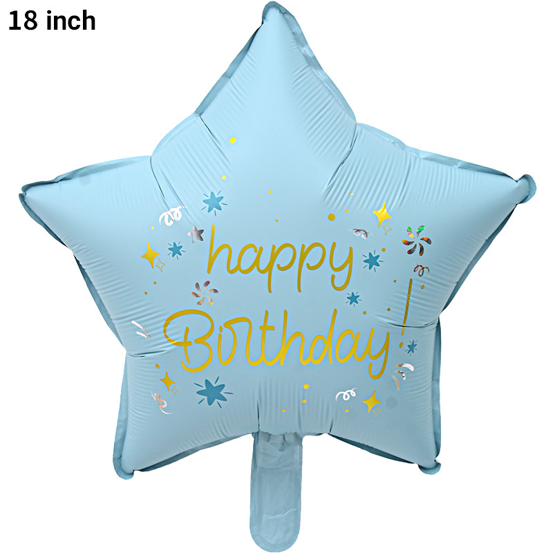 Birthday Blue Star Shape Foil Balloon