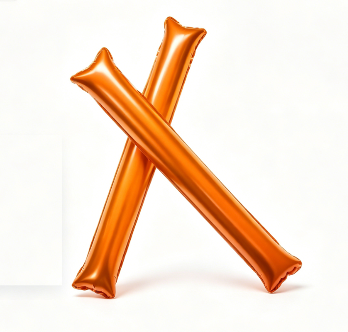 Long Orange Cheer Stick Foil Balloon
