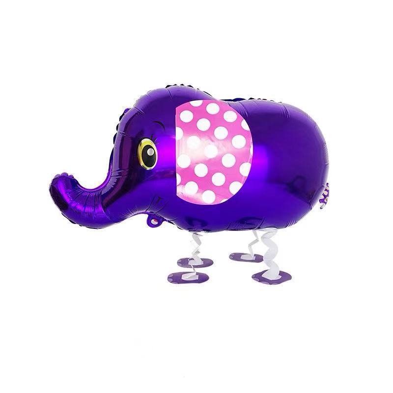 Ground Walking Purple Elephant Shaped Foil Balloon
