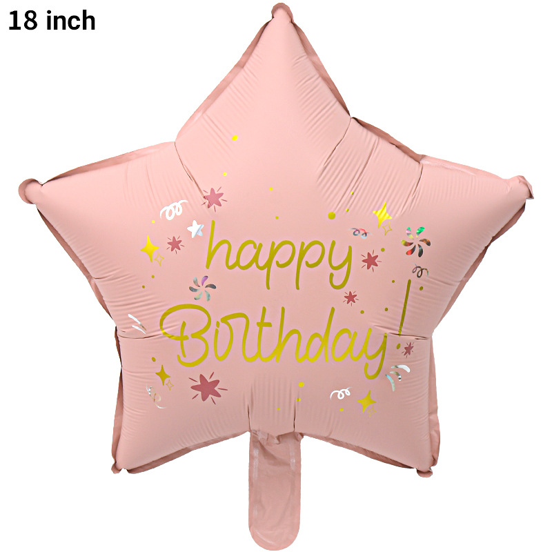 Birthday Pink Star Shape Foil Balloon