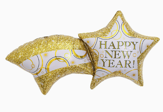 New Year's Meteor Shaped Foil Balloon