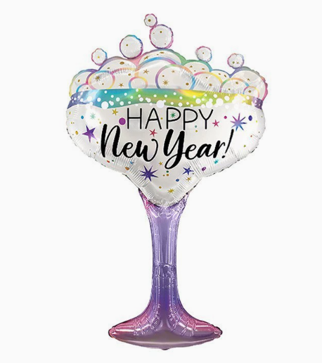 Colorful Sparkling Wine Bottle Shaped Foil Balloon