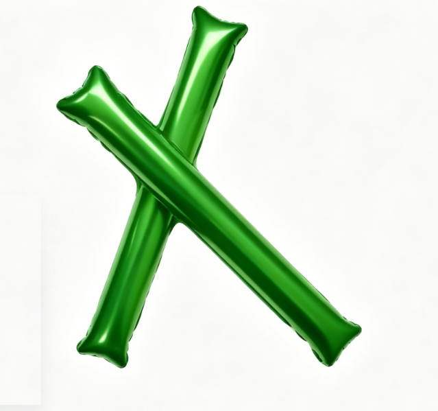 Long Green Cheer Stick Foil Balloon