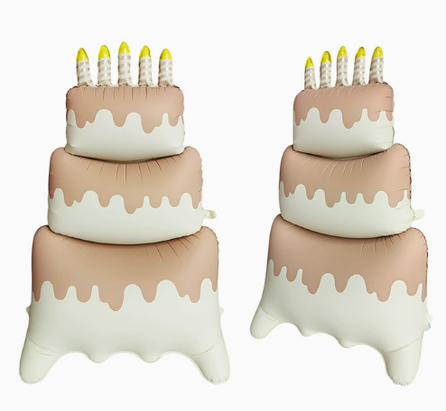 Birthday Khaki Three Layer Cake Shape Foil Balloon