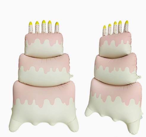 Birthday Pink Three Layer Cake Shape Foil Balloon