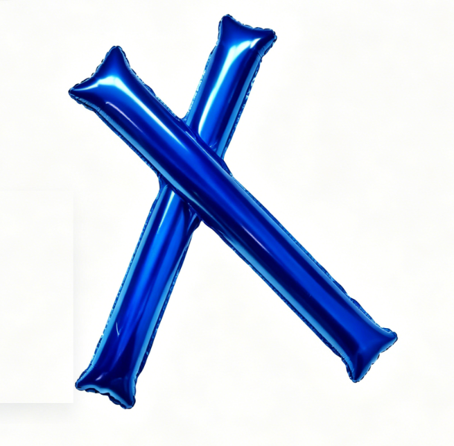 Long Blue Cheer Stick Foil Balloon