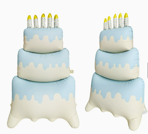 Birthday Blue Three Layer Cake Shape Foil Balloon