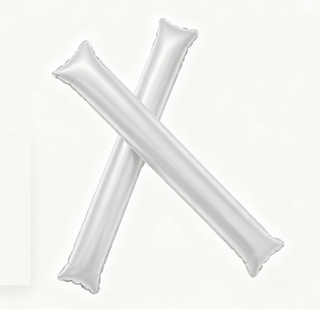 Long White Cheer Stick Foil Balloon