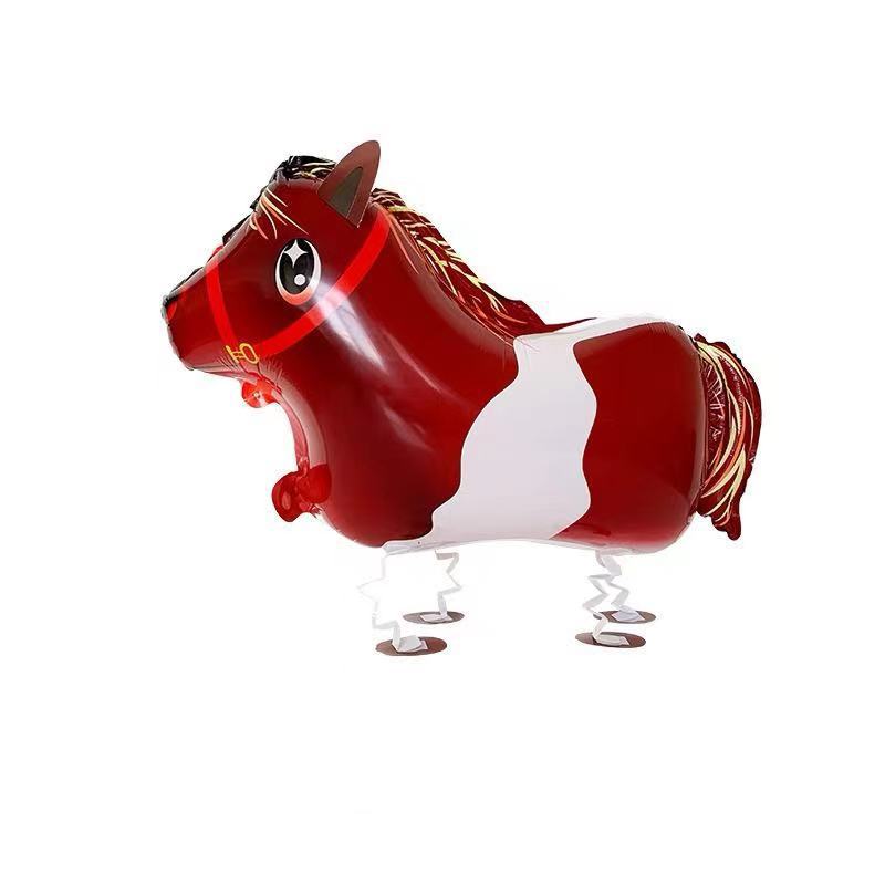 Ground Walking Brown Pony Shaped Foil Balloon