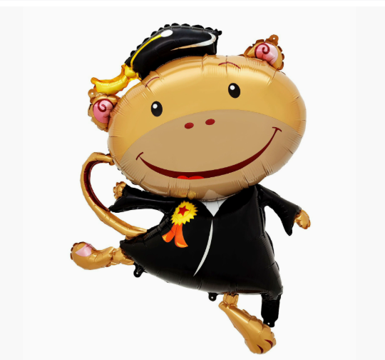 Graduation Theme Doctor Monkey Shaped Foil Balloon