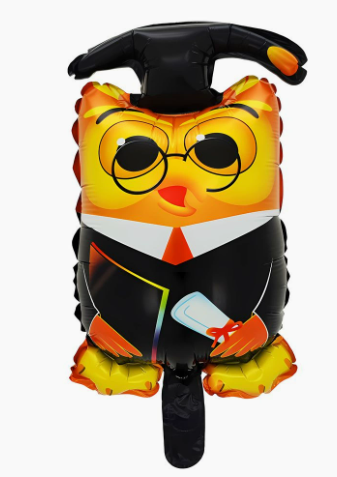 Graduation Theme Graduating Owl Shaped Foil Balloon