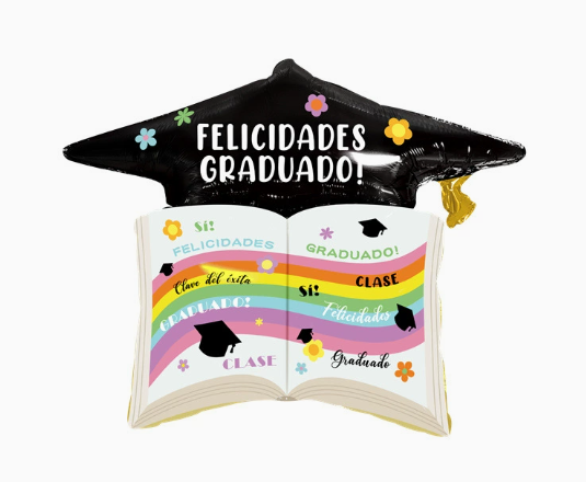 Graduation Theme Color Graduation Book Shaped Foil Balloon