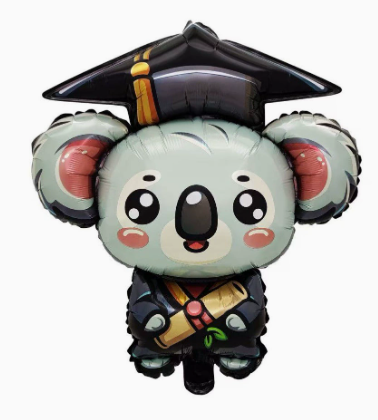Graduation Theme Graduating Koala Shaped Foil Balloon