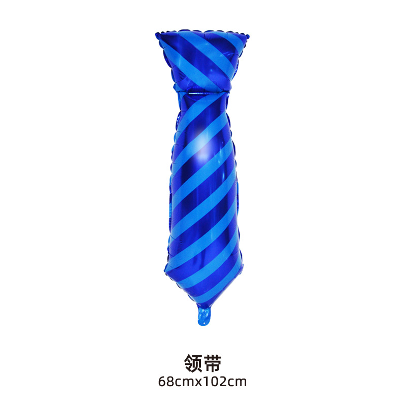 Father's Day Blue Striped Tie Shape Balloon