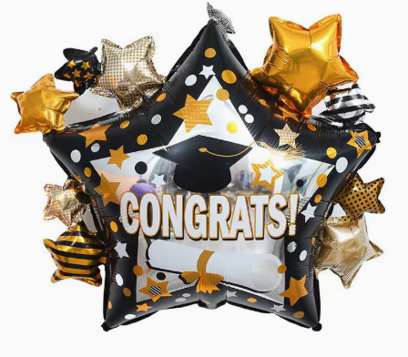 Graduation Theme Star Shaped Foil Balloon
