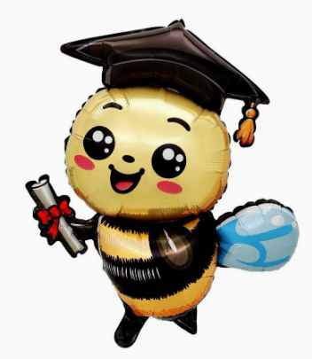 Graduation Theme Graduating Bee Shaped Foil Balloon