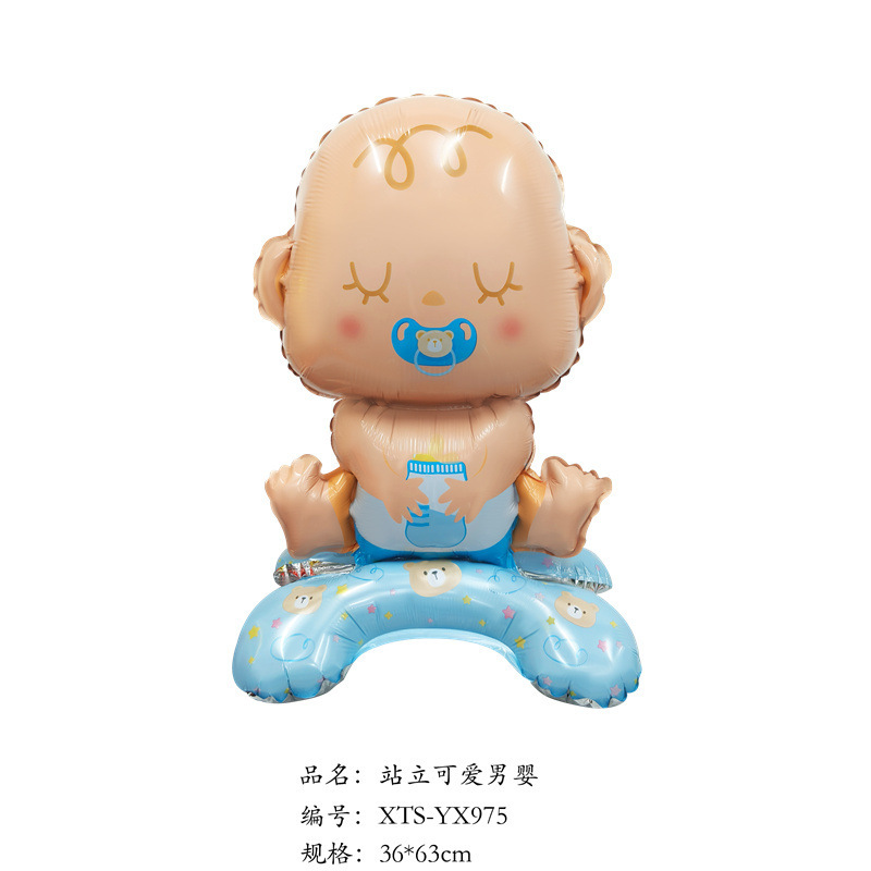 Baby Shower Theme Standing Baby Blue Boy Shape Balloon