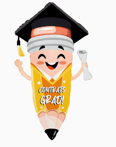 Graduation Theme Smiling Pencil Shaped Foil Balloon