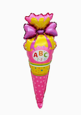 Graduation Theme Pink Bow Ice Cream Shaped Foil Balloon
