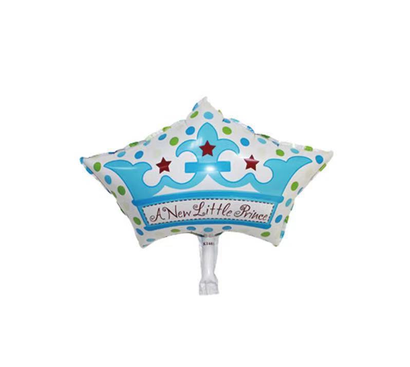 Baby Shower Theme Blue&White Crown Shaped Balloon