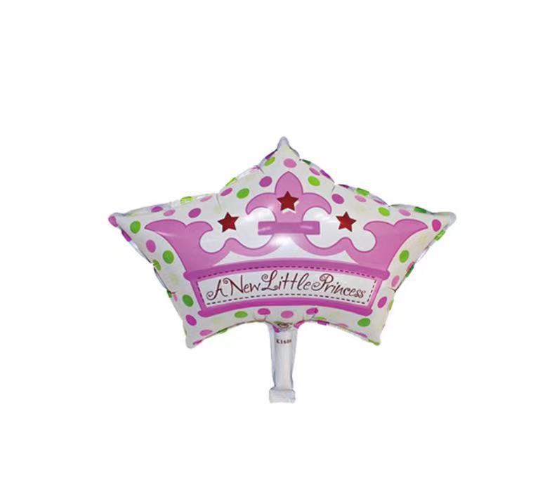 Baby Shower Theme Pink&White Crown Shaped Balloon