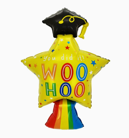 Graduation Theme Meteor Graduation Cap Stars Shaped Foil Balloon