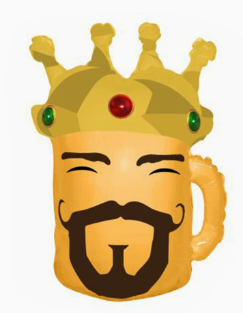 Father's Day Crown Wine Glass Shaped Foil Balloon